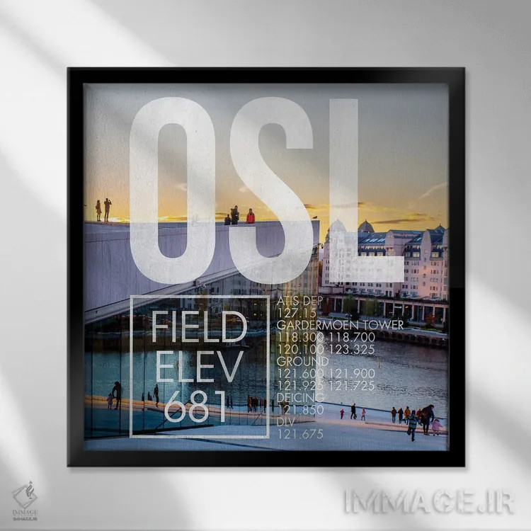 تابلو دکوراتیو پخش زنده OSL اثر ۰۸ لفت - نمای قابدار مشکی