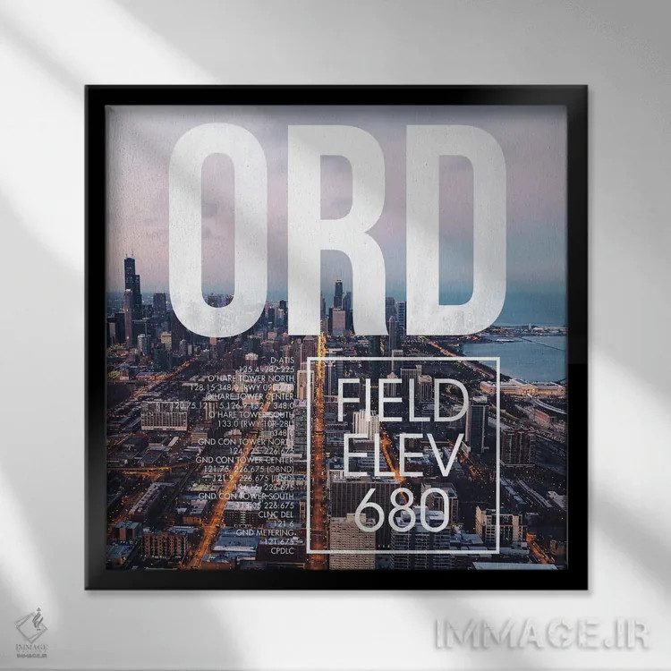 تابلو دکوراتیو پخش زنده ORD اثر ۰۸ لفت - نمای قابدار مشکی