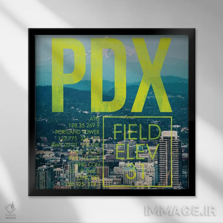 تابلو دکوراتیو پخش زنده PDX اثر ۰۸ لفت - نمای قابدار مشکی