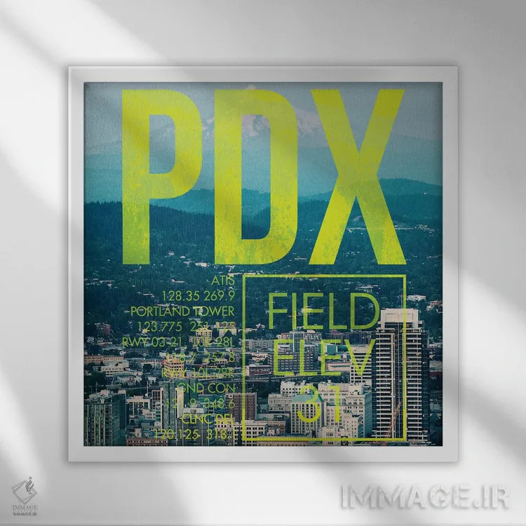 تابلو دکوراتیو پخش زنده PDX اثر ۰۸ لفت - نمای قابدار سفید