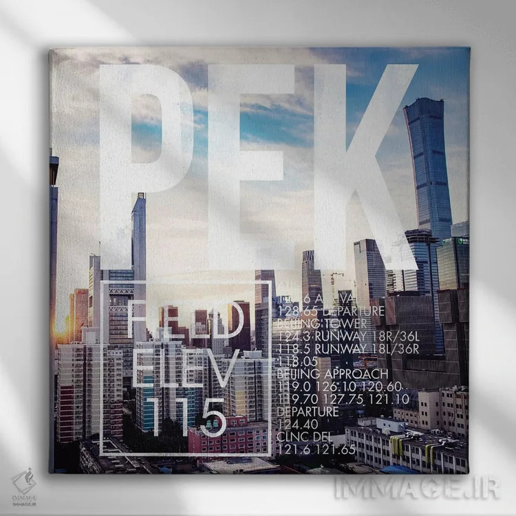 تابلو دکوراتیو پخش زنده PEK اثر ۰۸ لفت - نمای روبهرو روی دیوار