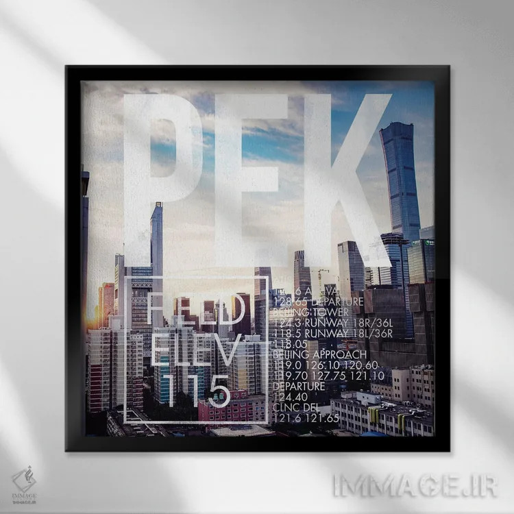 تابلو دکوراتیو پخش زنده PEK اثر ۰۸ لفت - نمای قابدار مشکی