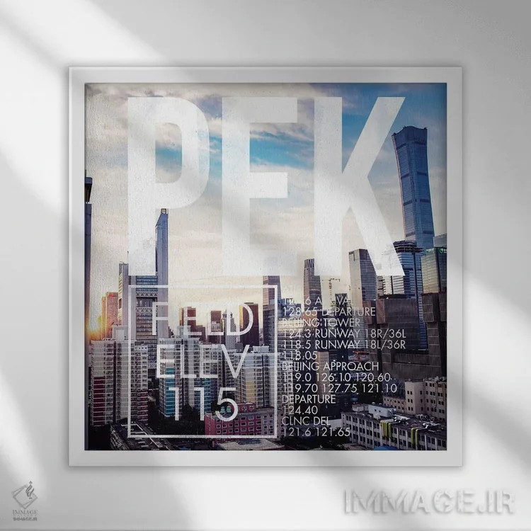 تابلو دکوراتیو پخش زنده PEK اثر ۰۸ لفت - نمای قابدار سفید