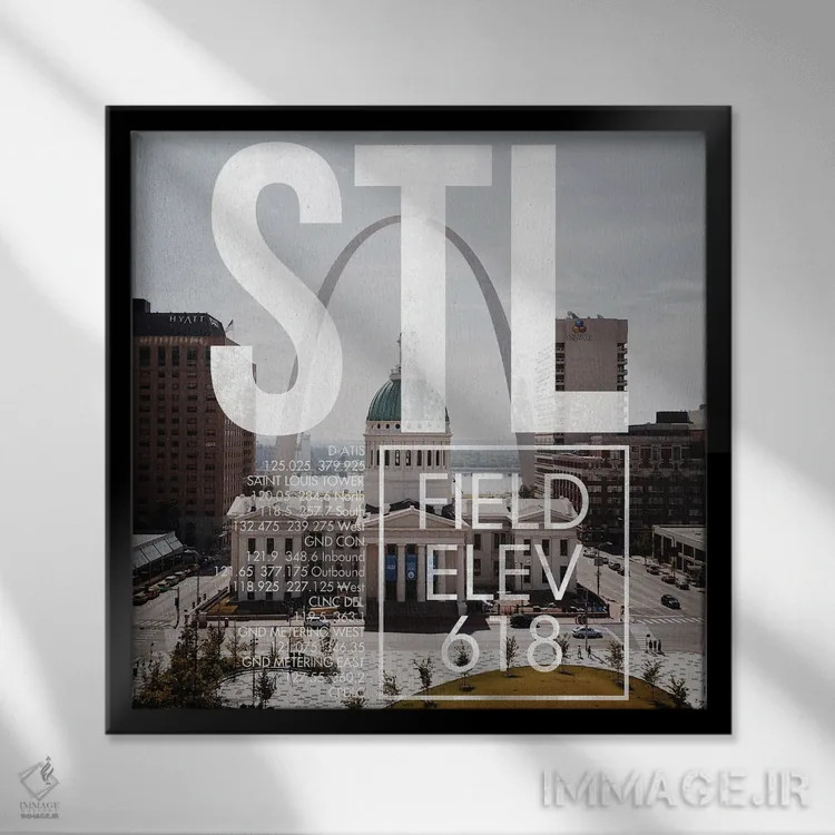 تابلو دکوراتیو پخش زنده STL اثر ۰۸ لفت - نمای قابدار مشکی