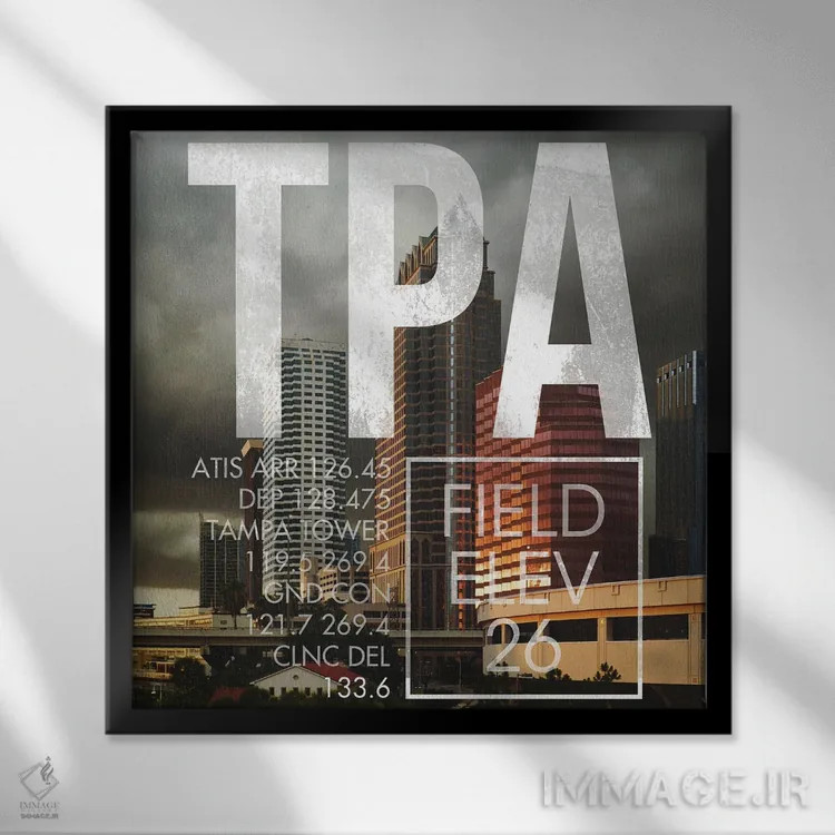 تابلو دکوراتیو پخش زنده TPA اثر ۰۸ لفت - نمای قابدار مشکی