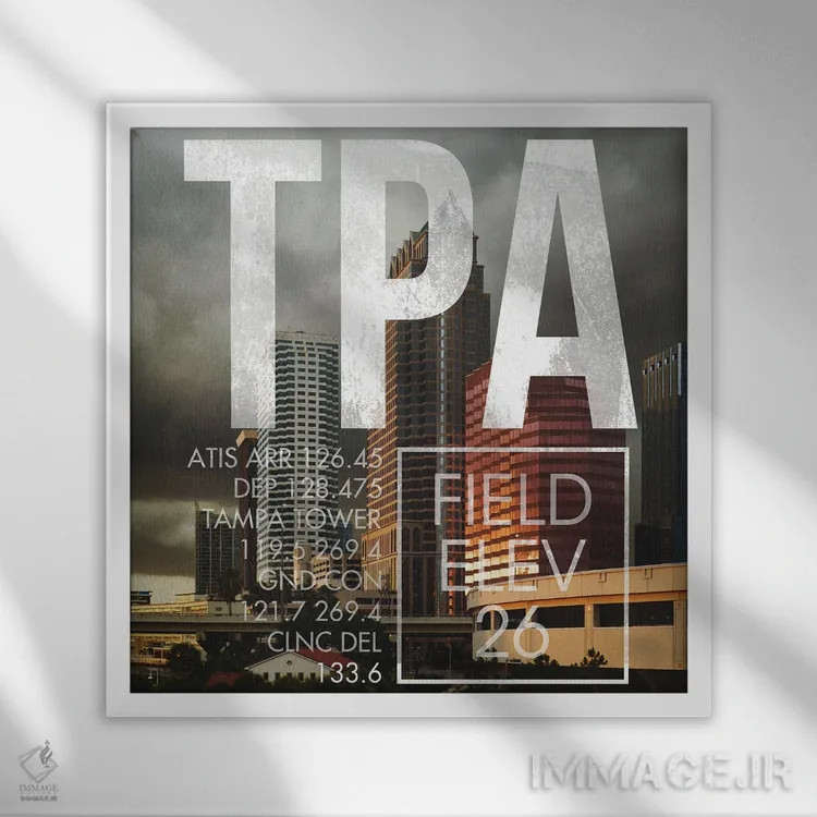 تابلو دکوراتیو پخش زنده TPA اثر ۰۸ لفت - نمای قابدار سفید