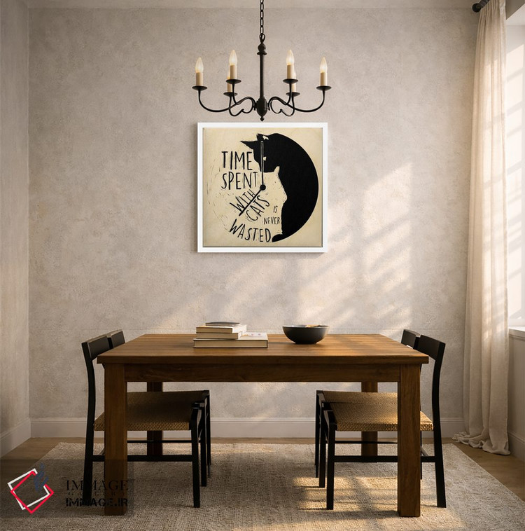 تابلو دکوراتیو زمانی که با گربه ها سپری شود هرگز هدر نمی رود اثر فایو بای فایو کالکتیو - D4W