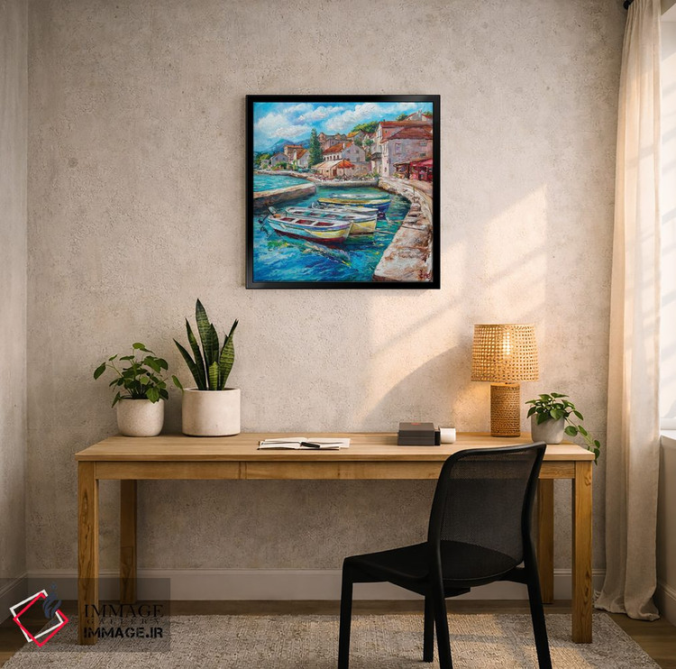 تابلو دکوراتیو بندری آرام اثر اولنا هونتار - D6B