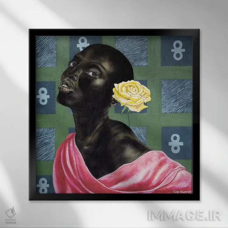 تابلو دکوراتیو آن چه داری نگه دار اثر اولووافمی آکانمو - نمای قابدار مشکی