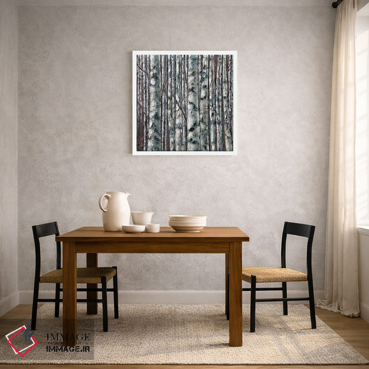 تابلو دکوراتیو نقاشی تک رنگ جنگل افسون شده اثر اولنا آرت - D2W