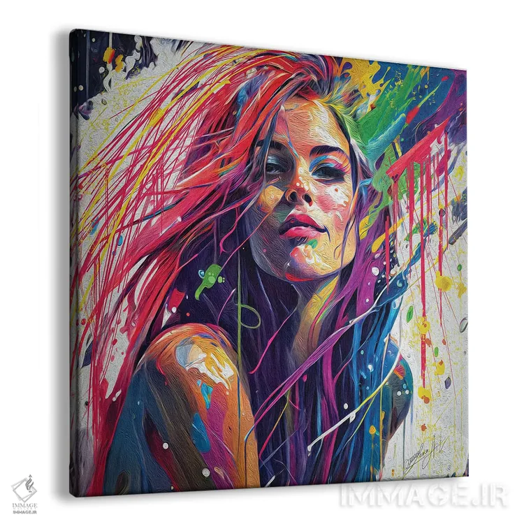 تابلو دکوراتیو نقاشی پاسخ من به مطالبات زندگی ست؛ جهانی رنگین می سازد اثر اولنا آرت - نمای پرسپکتیو محصول