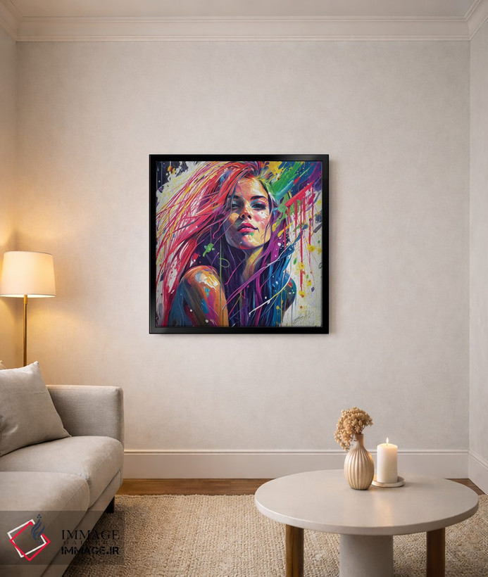 تابلو دکوراتیو نقاشی پاسخ من به مطالبات زندگی ست؛ جهانی رنگین می سازد اثر اولنا آرت - D3B