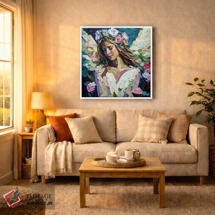 تابلو دکوراتیو فرشته اطمینان از اجابت دعاها اثر اولنا آرت - D5W
