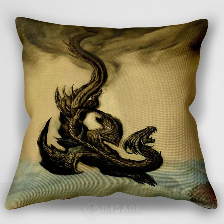 کاور کوسن «صاعقه»، با طرح اژدهاها، با سبک نقاشی روغنی، اثر سیروئلو
