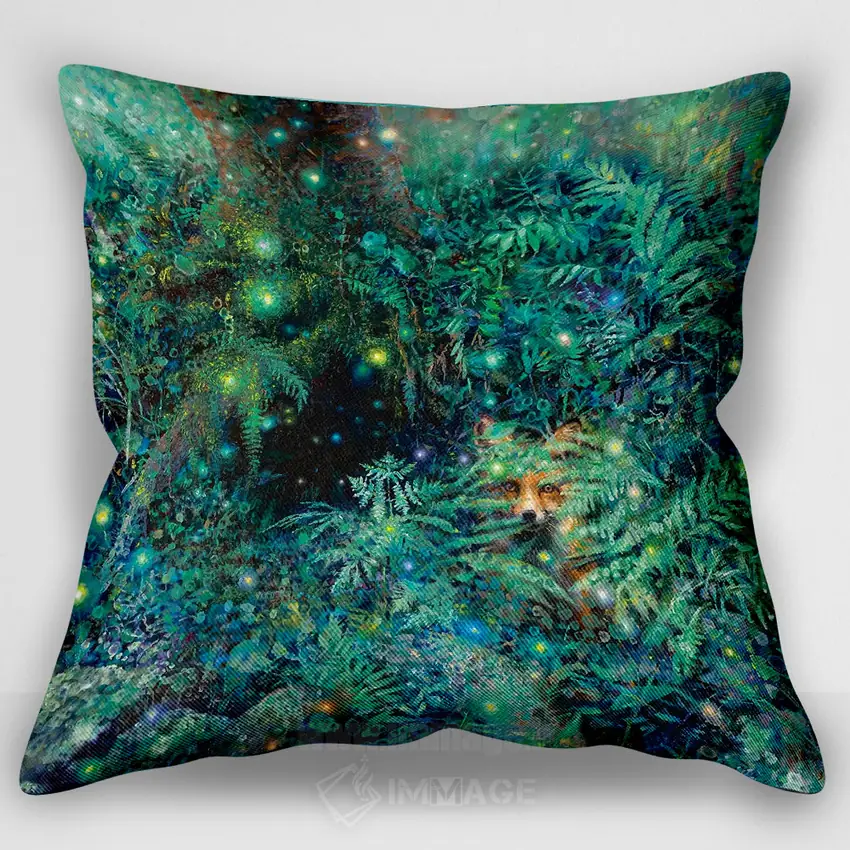 کاور کوسن «پورتاله (دروازه، از ایتالیایی/اسپانیایی)»، با طرح مناظر طبیعی و چشم‌اندازها، با رنگ‌های غالب سبز و آبی، اثر آیریس اسکات