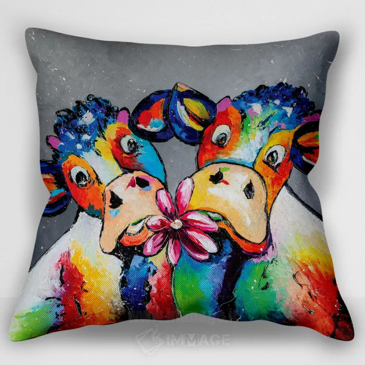 تصویر کاور کوسن «قرار گاوها»، با سبک نقاشی روغنی، اثر کوپتسووا آرت (استودیو یا برند هنری)