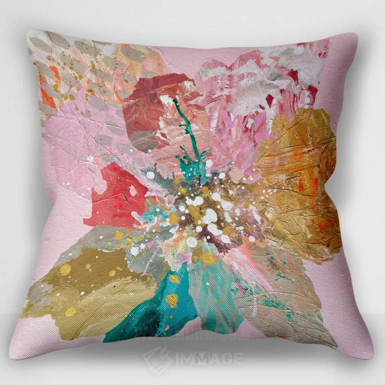 کاور کوسن «یک گفتگوی کوچیک و صورتی زیبا»، با رنگهای غالب صورتی و نارنجی، اثر لیان داکینو